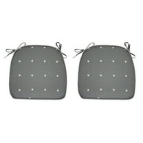 FBTS Prime 16x17 inch All-Weather Gray Dot Outdoor Seat Pads, Pack of 2