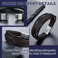 thumbnail image 6 of Bandmax Braided Leather Bracelet for Men Multi-layer Cuff Bangle Bracelet for Birthday Valentine's Father's Day Gift, 6 of 8