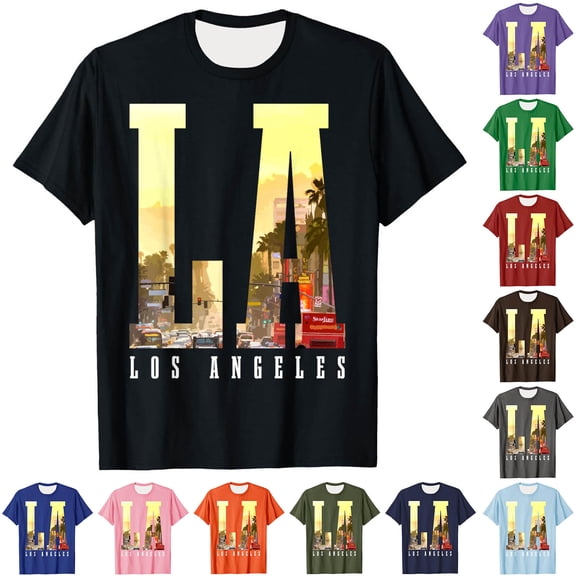 ibuvkizy Men Graphic T-Shirts Short Sleeve Crew Neck Casual Letter Print Sports Fitness Summer Beach Hawaiian Vintage Shirts Army Green,L