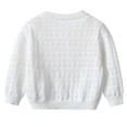 thumbnail image 5 of NIEWTR Toddler Boys Girls Crewneck Cardigan Sweaters Long Sleeve Kids Button Cotton School Uniform Knit Tops Outwear(A-White,6-12 Months), 5 of 5
