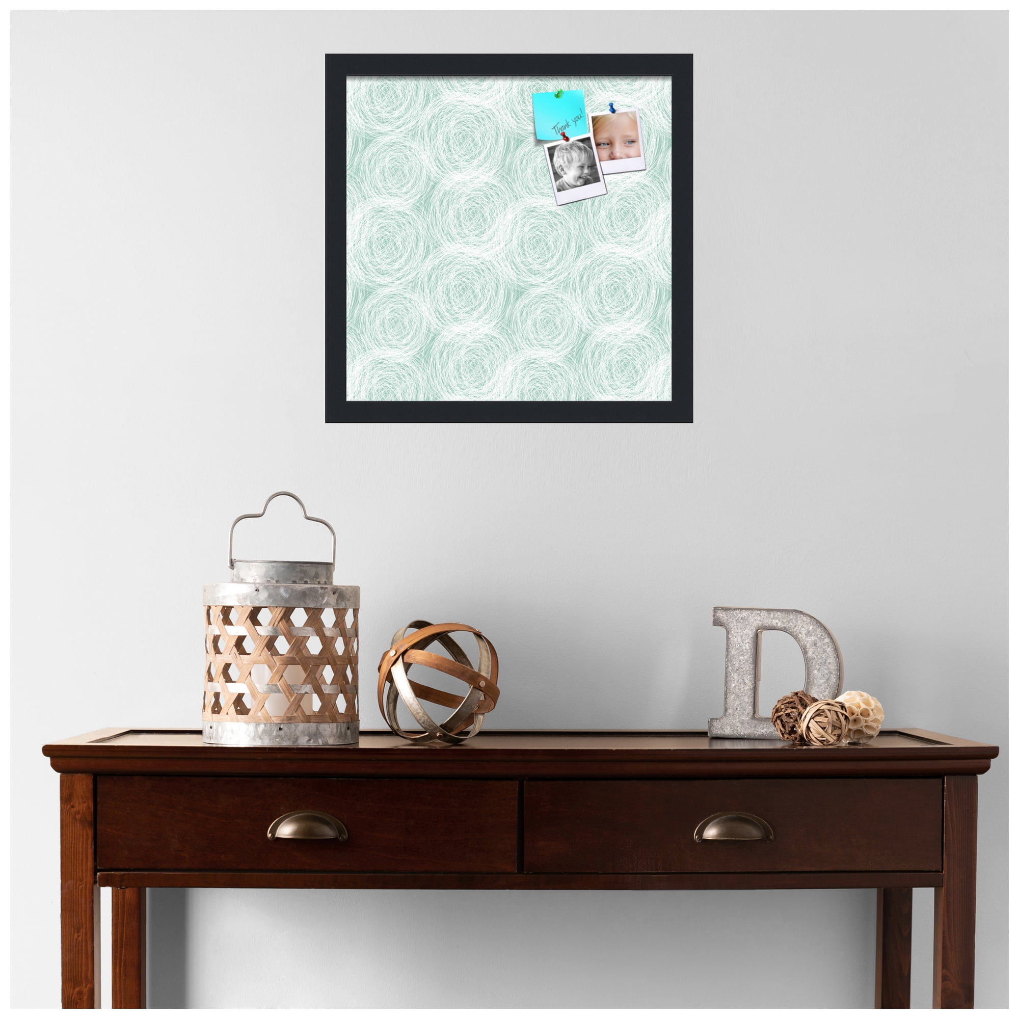 PinPix ArtToFrames 13x13 Custom Cork Bulletin Board    Poster Board Has a Fabric Style Canvas Finish, Framed in Satin Black (PinPix-1926)