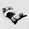 thumbnail image 2 of Ambesonne Black and White Bedding Set 4 Pcs, Girl with Bike, Queen, Black and White, 2 of 2