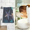 thumbnail image 6 of Coolnut Blue Starfish Coral Patterned Hand Towels 2 PCS, Cotton Bath Towel for Drying Face Hands Body Decorative Water Absorbent Lightweight Towels for Bathroom Ktichen Travel Gym, 16"x28", 6 of 6