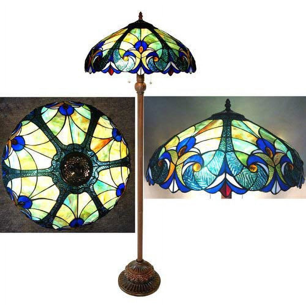 CHLOE Liaison Tiffany-style 2 Light Victorian Floor Lamp 18" Shade