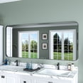 thumbnail image 4 of TOOLKISS  Aluminum Alloy Round Corner Frame Vanity Mirror 72 in. W x 32 in. H - Matte Black, 4 of 5