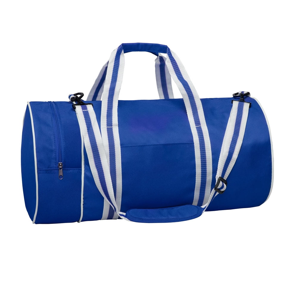 Cylinder Shaped Duffle Sports Bag With Side Pocket End Compartment For Shoes up to size 10 Durable Light Weight Gym or... by