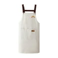thumbnail image 2 of Waterproof PVC Kitchen Apron White 27.5"x26.8" | Greaseproof, Stain Resistant, Comfortable Workwear for Cooking, Restaurant, BBQ | Adjustable Waistband, Easy Clean, Durable, Soft, Versatile Home Use, 2 of 6