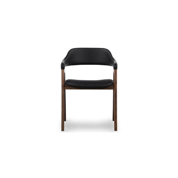 Modholic Atlas Leather Dining Chair, Black (Set Of 2)
