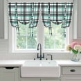 thumbnail image 5 of Tie Up Curtains for Windows Green Buffalo Plaid Valance Adjustable Balloon Curtain Black Check Stripe Tie Up Shades for Kitchen Living Room Bedroom Privacy Curtain Drape 34x45 Inch, 5 of 9