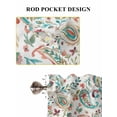 thumbnail image 6 of Boho Flower 2 Panel Kitchen Curtains for Small Windows, Spring Watercolor Paisley Floral Leaf Plant Bathroom Tier Curtain, Short Window Treatment for Bedroom/Living Room 55"x36", 6 of 6