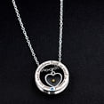 thumbnail image 4 of Christian Circle Ring Necklace Engraved Faith As Small As A Mustard Seed Can Move Mountains, with Gift Box (Heart), 4 of 7