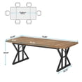 thumbnail image 3 of Resenkos End Table,Dining Table, Living Room Table,Wood Dining Table, Farmhouse 70.8" Kitchen Table for 6 People,Walnut & Black, 3 of 8