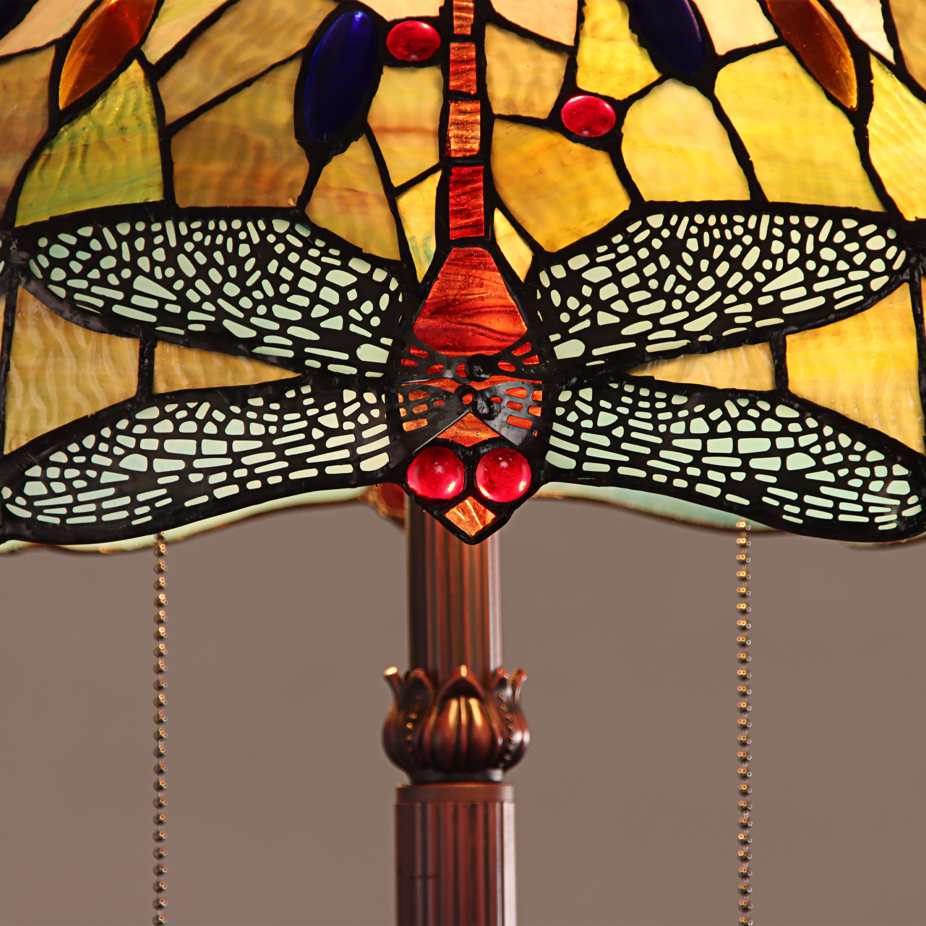 Radiance Goods Tiffany-Style 2 Light Dragonfly Floor Lamp 18" Shade