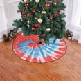 thumbnail image 2 of FMSHPON Red Blue Tie Dye Xmas Christmas Tree Skirt Stand Mat for Holiday Party Decoration Indoor Outdoor 48 inches, 2 of 3