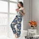 thumbnail image 5 of Balery Flower Pantalones de pijama para mujer, pijamas ultraligeros, pantalones de estar por casa-Large, 5 of 6