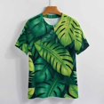 thumbnail image 4 of Palm Print Women T-Shirt Classic O Neck T-Shirts Short-Sleeve Trendy Animal Print Design Tshirt Casual Clothing, 4 of 5