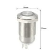 thumbnail image 3 of Uxcell Latching Metal Push Button Switch 12mm Mounting Dia 1NO 3-6V White LED Light, 3 of 5