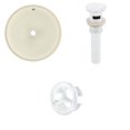 thumbnail image 1 of 16-in. W Round Bathroom Undermount Sink Set In Biscuit - White Hardware - Overflow Drain Incl. AI-20607, 1 of 9