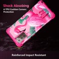 thumbnail image 3 of Meshine Compatible with Galaxy Note 20 Case,Three Layer Heavy Duty Shockproof Protection Hard Plastic Bumper +Soft Silicone Rubber Protective Case for Samsung Galaxy Note 20,Red Flamingo, 3 of 6