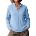 thumbnail image 5 of Ke1Clo Corduroy Jacket for Women Casual Fashion Zip Up Long Sleeve Cardigan Flowy Slim Fall Winter Comfy Coat Blue XXXXL, 5 of 6