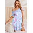thumbnail image 4 of Ekouaer Nightgowns for Women Short Sleeve Sleepshirt V Neck Short Nightshirt Pullover Soft Ruffled Sleepwear, 4 of 6