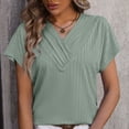 thumbnail image 3 of Womens Fashion Casual Top V Neck T Shirts Summer Short Sleeve Casual Loose T Shirts Top Summer Tops for Women Short Sleeve Summer Short Sleeve Women Technical Pants Women's Casual Shirts Women Top New, 3 of 4