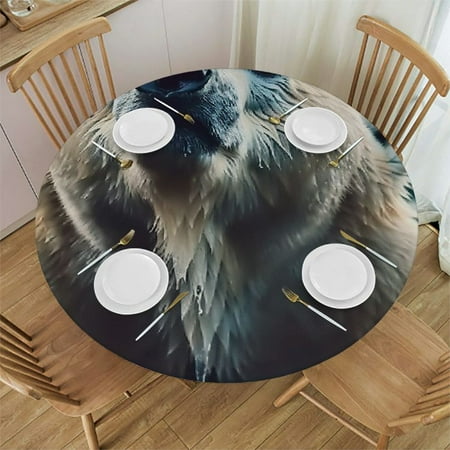 

Ullo0ord Bear Swimming Tablecloth Round Fitted Table Cloth with Elastic Edge Waterproof Oil-Proof Table Cover for Tables Picnic Tablecloths for Party Dining Camping Outdoor Medium 42 -46