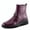 PURPLE, variant on Women's NAYANA Booties with Ruching Leather, Metal Rivets, and Removable Insoles