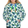thumbnail image 3 of KLL Blue Sunflowers for Womens Pullover Hoodie with Pocket Hooded Long Sleeve Shirts Sweatshirt for Women-Medium, 3 of 7