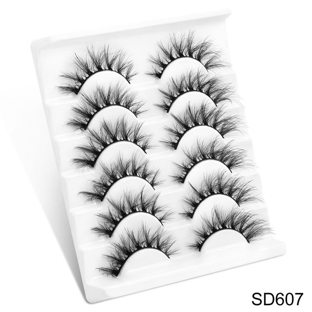 3/8/10 pares de pestañas de visón de imitación 6D, pestañas postizas largas gruesas naturales de 10-15mm, pestañas postizas dramáticas, maquillaje de ojos, extensión de belleza Tan Jianjun unisex