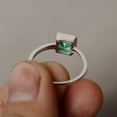 thumbnail image 3 of Natural Certifed Green Emerald Gemstone Ring 925 Sterling Silver Ring May Birthstone Ring Princess Cut Ring, 3 of 3