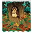 thumbnail image 3 of Ambesonne Colorful Shower Curtain, Nanny Grandma Sage Owl, 69"Wx84"L, Multicolor, 3 of 3