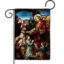 Ornament Collection G192080-BO Jesus Blessing the Children Religious Faith Double-Sided Decorative Garden Flag, Multi Color