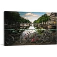 thumbnail image 1 of ARTCANVAS Bikes on a Bridge Canal of Amsterdam Netherlands Canvas Art Print - Size: 18" x 12" (0.75" Deep), 1 of 9