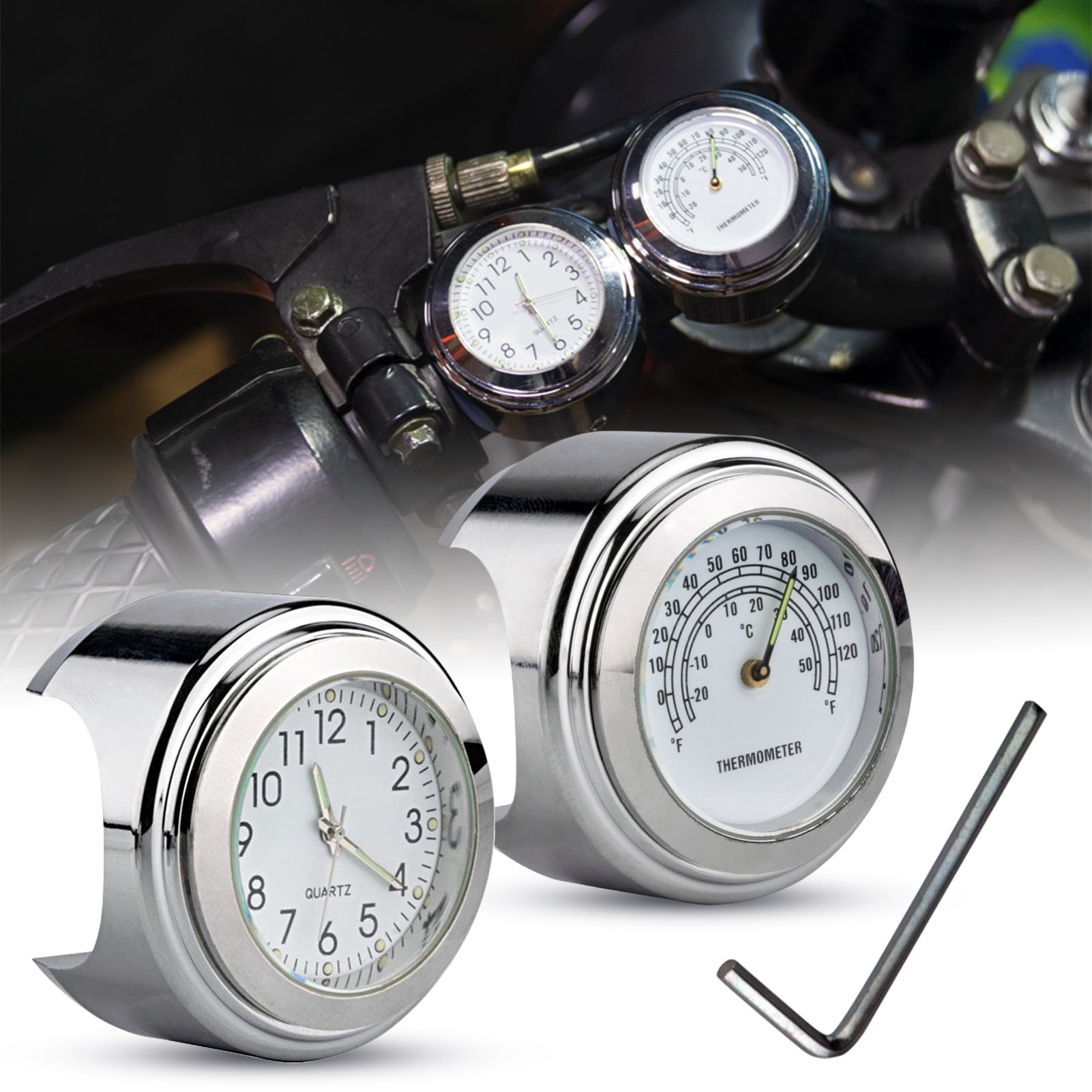 NUZYZ 1 Set Handlebar Mount Clock Replacement Part Big Dial Durable