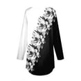thumbnail image 4 of Knosfe Women Long Sleeve Tops Color Block Floral Petite Dressy Fall Shirts for Women Crew Neck Casual Women's Blouses Loose Winter Trendy Fashion Tunic Tops for Women Clearance 3X, 4 of 5