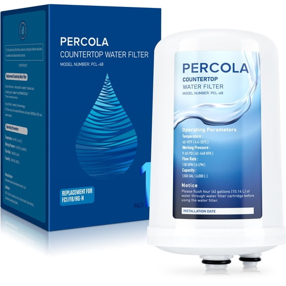 PERCOLA FC1, F8, Filtre à Eau HG-N, Compatible avec Enagic Leveluk F8 et Filtres HG-N sur K8, SD501(2011+), Machine JRIV (1 Paquet)