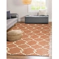 thumbnail image 2 of EORC IE51OR5X8 Tapis Marocain Réversible en Polyester Fait Main 5 x 8 Pi, Orange - Rectangle, 2 of 7