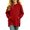 Red, variant on Qingpeng Big Kids Side Slit Hooded Pullover Top Longline Long Sleeve Sweatshirt with Front Pocket