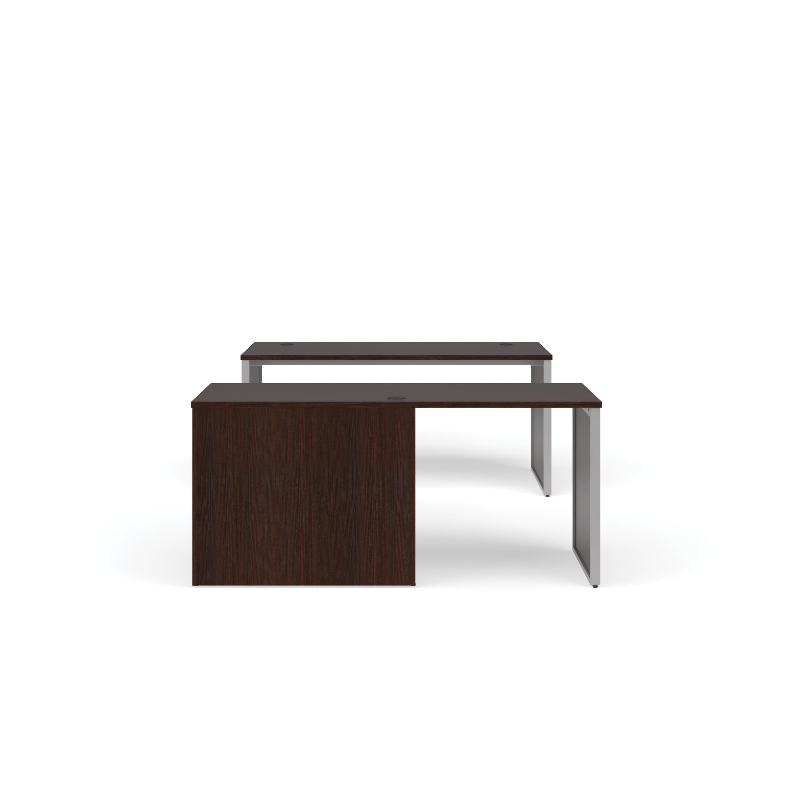 OFM Fulcrum Series Office Furniture Set, 66" Table Desk, 66" Credenza, Lateral Filing Cabinet, Leg Panels, in White