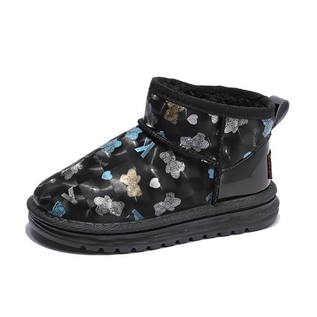 

Girls Snow Boots Waterproof Anti-slip High Top Shoes With Butterfly Pattern For Winter New