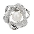thumbnail image 1 of Mujeres Cristal Perla Lazo Flor Bufanda Hebilla Chal Soporte Anillo Bufandas Cárdigan Clips de círculo abierto Broche multifuncional Joyería, 1 of 5