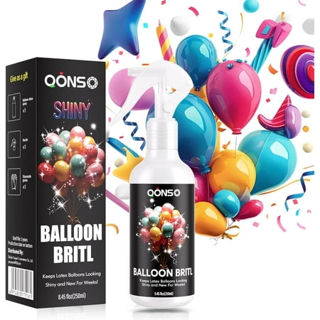 QONS 8.45 OZ Balloon Spray Shine For Latex Balloons To Last Longer And Shine For Outdoor Party Decoration Home Decoration Commercial Activities ExhibitionsWedding Decoration School Activities
