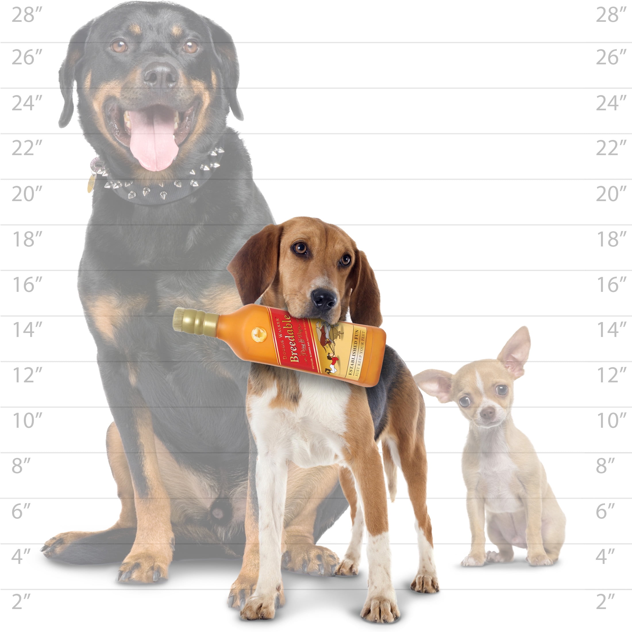 Silly Squeakers Liquor Bottle Doggie Walker Durable Squeaky Vinyl 2-Pack Dog Toy