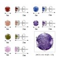 thumbnail image 2 of Conjunto de pendientes de oreja para hombres y mujeres con incrustaciones de diamantes de imitación redondos con aguja de plata 925 (multicolor), 2 of 5