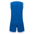thumbnail image 2 of iixpin Kids Boys Soccer Jersey Outfits Basketball Football Training Suit Tank Vest with Shorts Blue 6-7, 2 of 7
