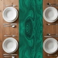 thumbnail image 6 of Green Marble Table Runner - 36 Inch Long, Kitchen Dining Table Runner Dresser Scarves, Modern Farmhouse Gradient Abstract Fluid Art Farmhouse Decor for Coffee Tables Wedding Party Banquet, 6 of 8