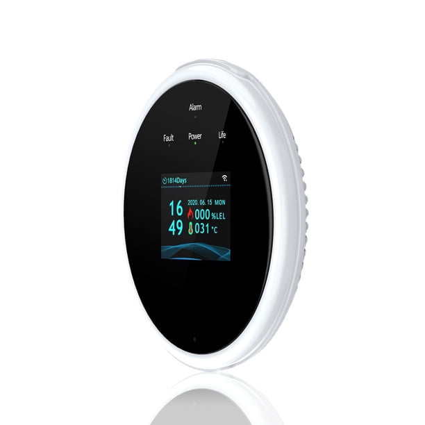 Billuyoard Detector de fugas en el hogar LCD Digital Tuya Montado en la pared Sensor de fugas USB Mejora de la seguridad 6 LEL 57 ℃ Alarma de Electrodomésticos