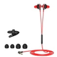 thumbnail image 1 of 3.5mm Earphone 90 Degrees Volume Wire Control In-ear Subwoofer Music Gaming Earbuds Red, 1 of 5