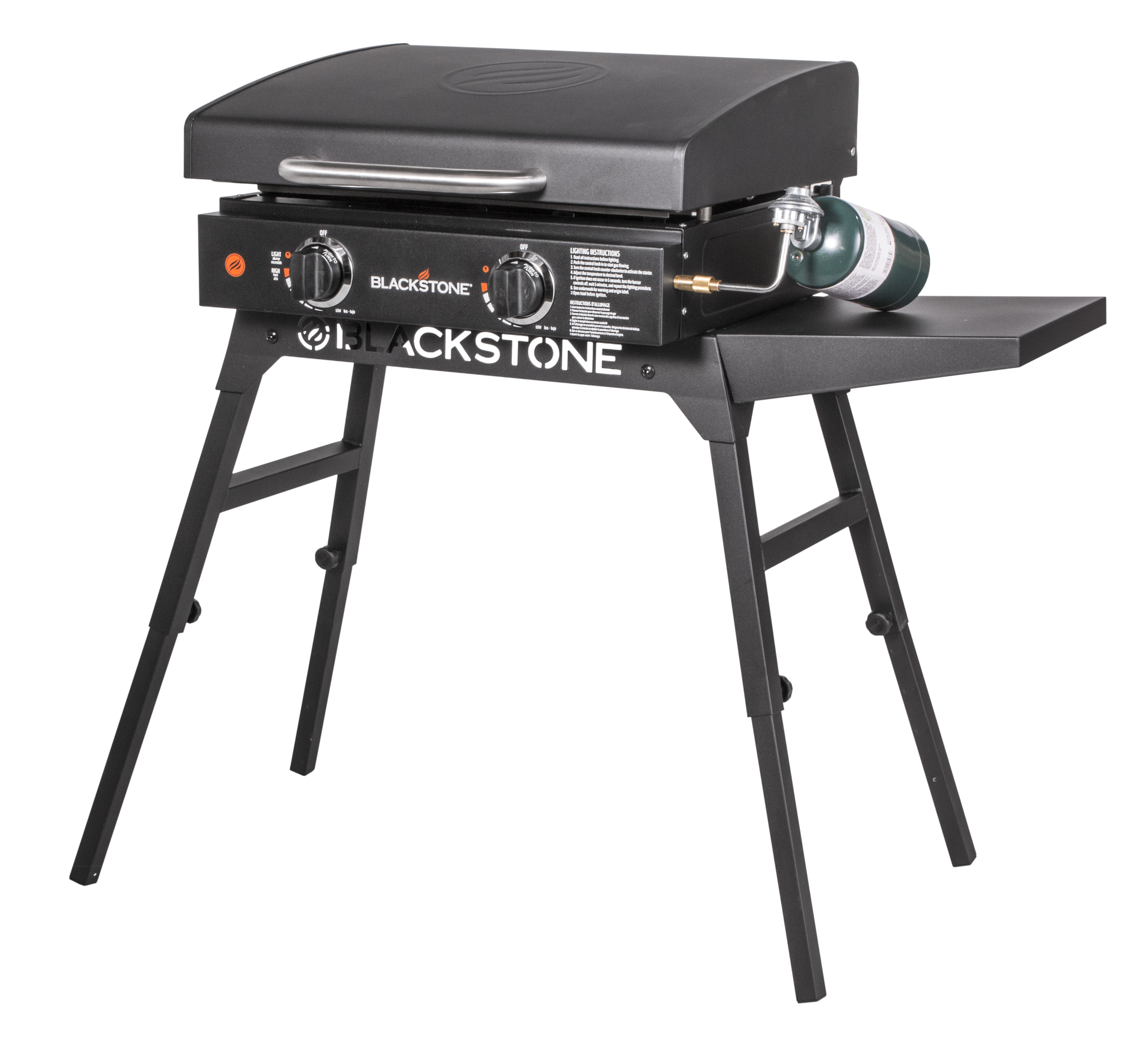 Table Top Griddle Grill 22 In. Portable Gas Hood Legs Bulk Hose Outdoor